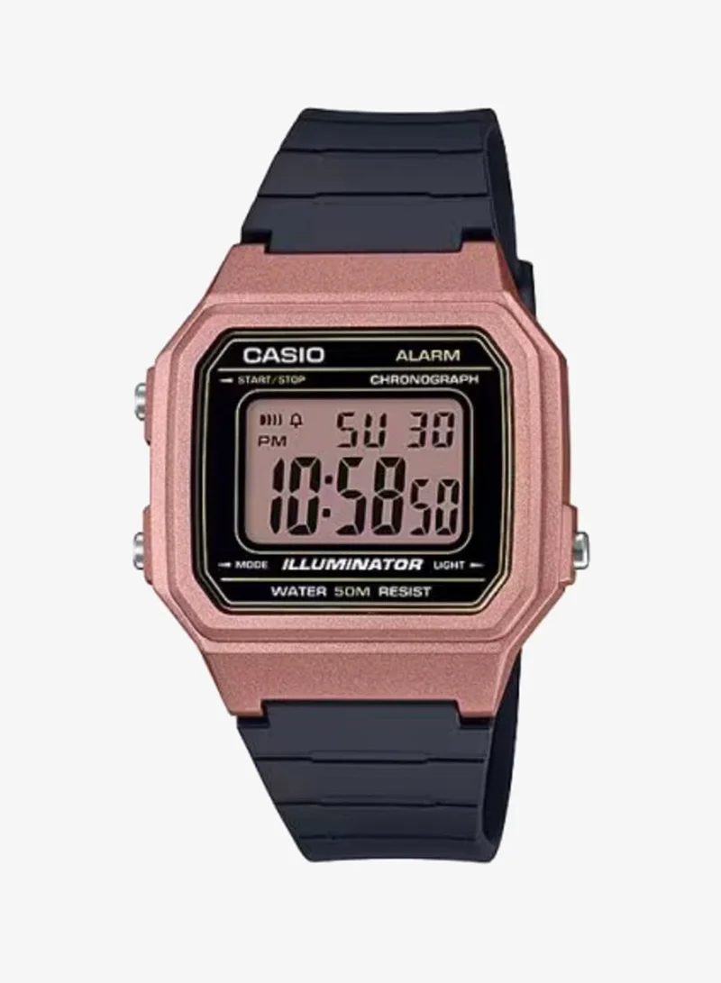CASIO Unisex Digital Display Watch With Black Resin Strap - W-217HM-5AVDF