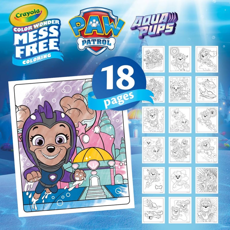 Crayola PAW Patrol Aqua Pups Color Wonder Coloring Set, Mess Free Coloring Pages for Toddlers, Travel Activity, PAW Patrol Toys & Gifts - Image 4