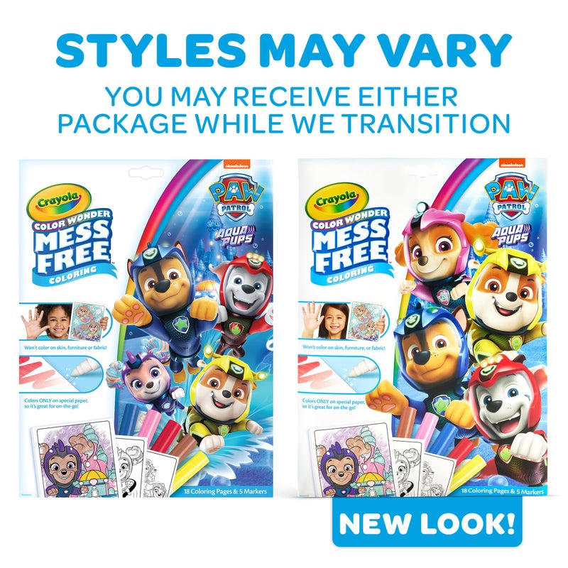 Crayola PAW Patrol Aqua Pups Color Wonder Coloring Set, Mess Free Coloring Pages for Toddlers, Travel Activity, PAW Patrol Toys & Gifts - Image 2