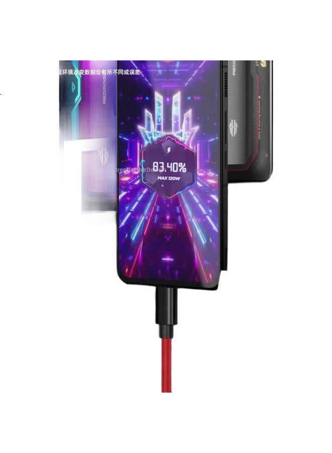 trendsetter كابل بيانات متوافق مع نوبيا ريد ماجيك من تريندسيتير، شحن سريع 6A/9A، 2 متر، لز30/ز40/ز50/ز60/ز70/ألترا، كابل شحن ريد ماجيك 5G/6/7/8/9/10/S/Pro/Air - Image 1