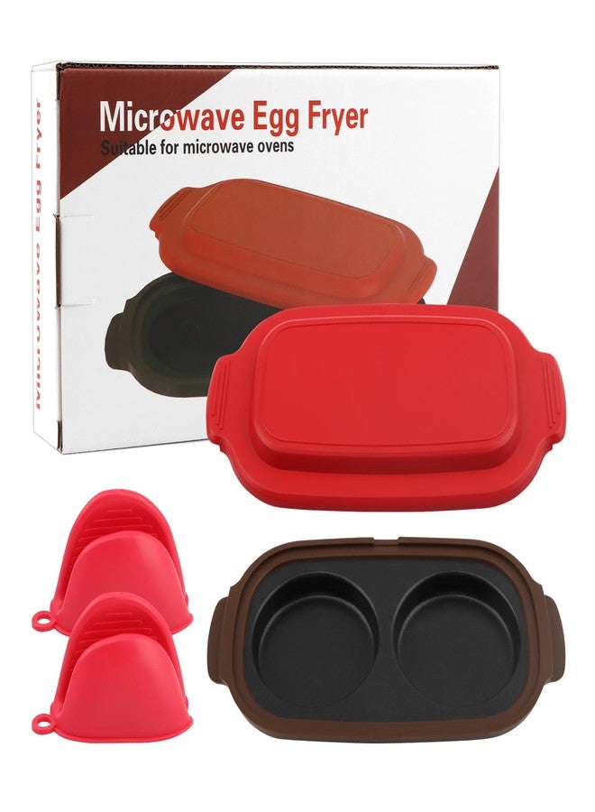 WeiLingBo Microwave Egg Cooker with 2pcs Silicone Oven Mitts Heat Resistant, Multi-use Microwave Egg, Cooker & Poacher for Breakfast Sandwiches, Space-Saving Design for Dorms & Offices - Image 1