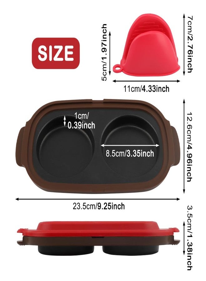 WeiLingBo Microwave Egg Cooker with 2pcs Silicone Oven Mitts Heat Resistant, Multi-use Microwave Egg, Cooker & Poacher for Breakfast Sandwiches, Space-Saving Design for Dorms & Offices - Image 2