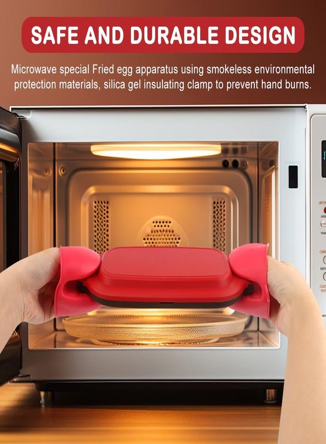 WeiLingBo Microwave Egg Cooker with 2pcs Silicone Oven Mitts Heat Resistant, Multi-use Microwave Egg, Cooker & Poacher for Breakfast Sandwiches, Space-Saving Design for Dorms & Offices - Image 3