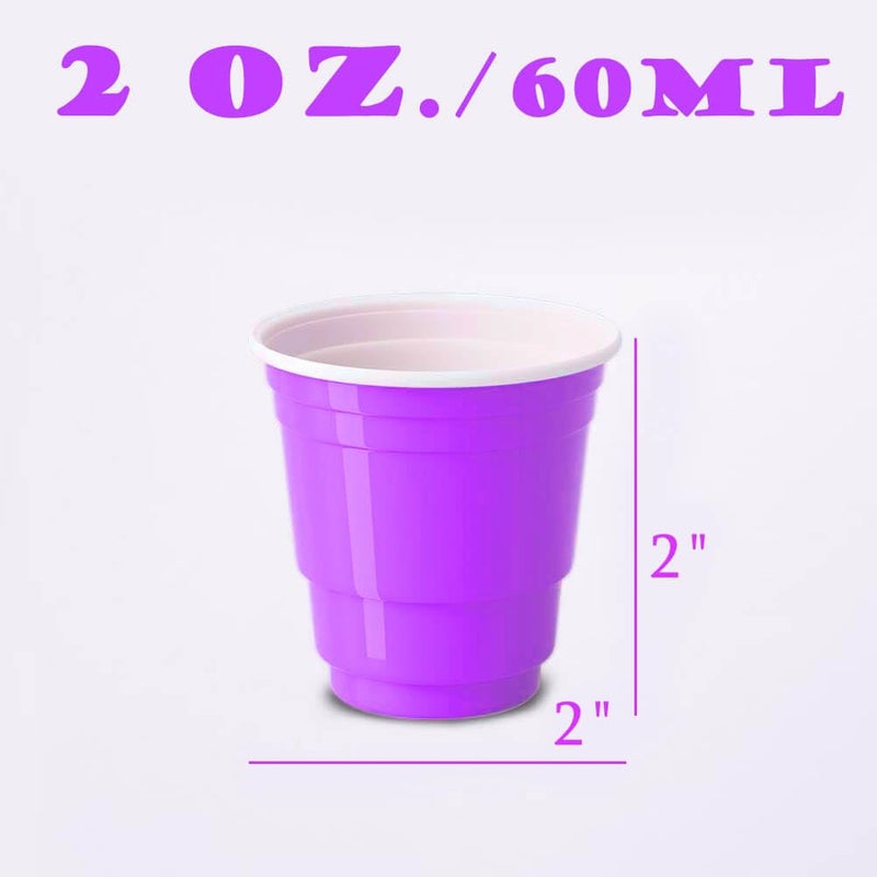 HAOZAN 100ct 2oz. Mini Purple Shot Cups  Disposable and Small Size Perfect for Party  Tastings  Sample and More - Image 3