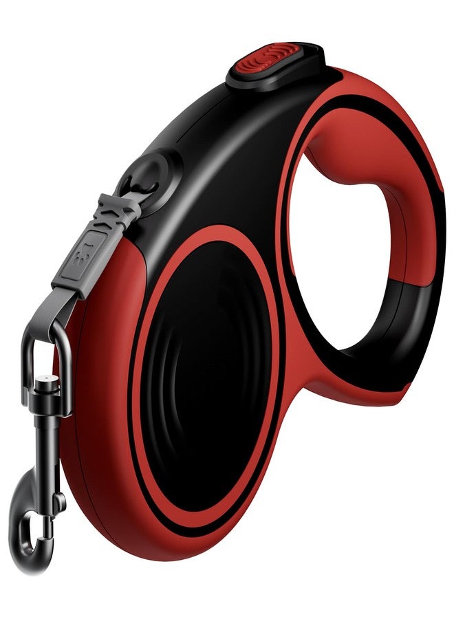 دوغنس طوق كلاب قابل للسحب من دوغنيس بطول 16.4 قدم، طوق متين ومناسب للكلاب التي يصل وزنها إلى 80 رطلاً، مزود بفرامل وقفل بزر واحد، ومقبض مانع للانزلاق، ومقاوم للتشابك (أحمر وأسود) - Image 1