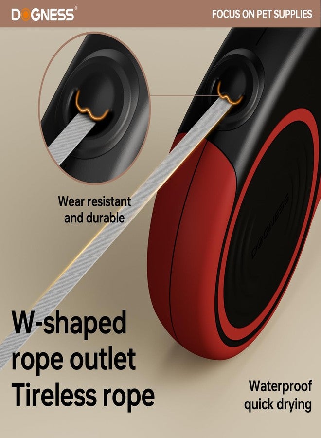 دوغنس طوق كلاب قابل للسحب من دوغنيس بطول 16.4 قدم، طوق متين ومناسب للكلاب التي يصل وزنها إلى 80 رطلاً، مزود بفرامل وقفل بزر واحد، ومقبض مانع للانزلاق، ومقاوم للتشابك (أحمر وأسود) - Image 4
