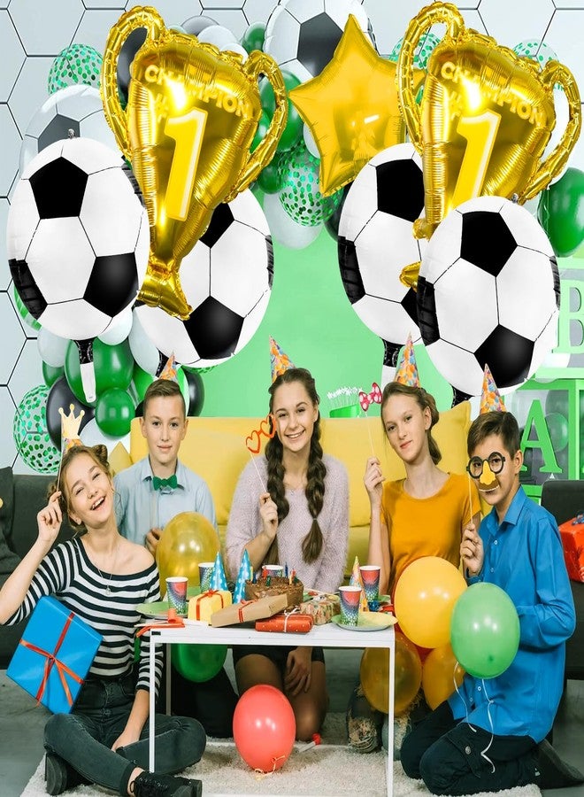 Lukinuo 4D Sphere Soccer Balloons 8 Pcs 22 inch Champion Trophy Balloons for Soccer Party Decorations World Cup Decor Sports Football Ball Fans Birthday Party Decoration Supplie - Image 5