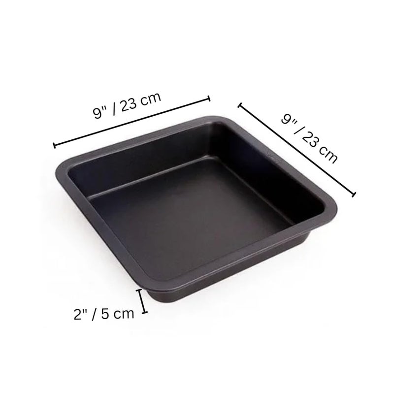 Maghya Carbon Steel Square Brownie Pan for Baking - 9 inch Non-Stick Cake Tin, Heavy Gauge Baking Tray with Even Heat Distribution for OTG & Microwave Oven, Dishwasher Safe - Image 4