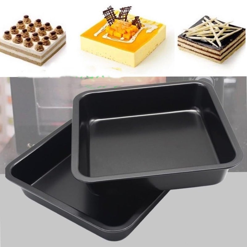 Maghya Carbon Steel Square Brownie Pan for Baking - 9 inch Non-Stick Cake Tin, Heavy Gauge Baking Tray with Even Heat Distribution for OTG & Microwave Oven, Dishwasher Safe - Image 2