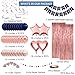 HGH Navy Blue Rose Gold Happy Birthday Decorations Kit Rose Gold Balloons Birthday Party Supplies for Women Girls Men Happy Birthday Banner Circle Dot Garland Fringe Curtains Latex Confetti Balloons - Image 4