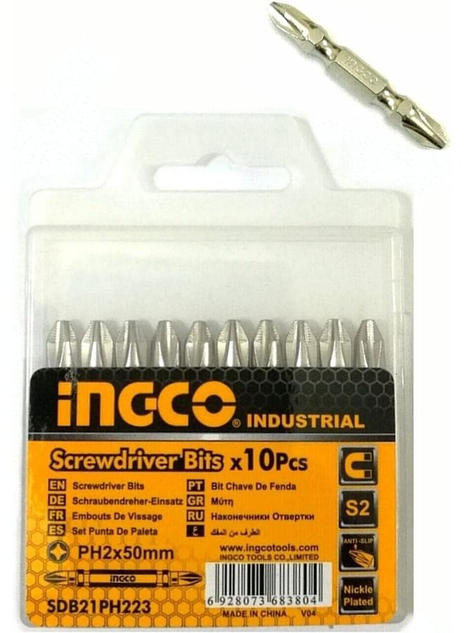 INGCO Screwdriver Bits 10 Pcs Double Side Ph2