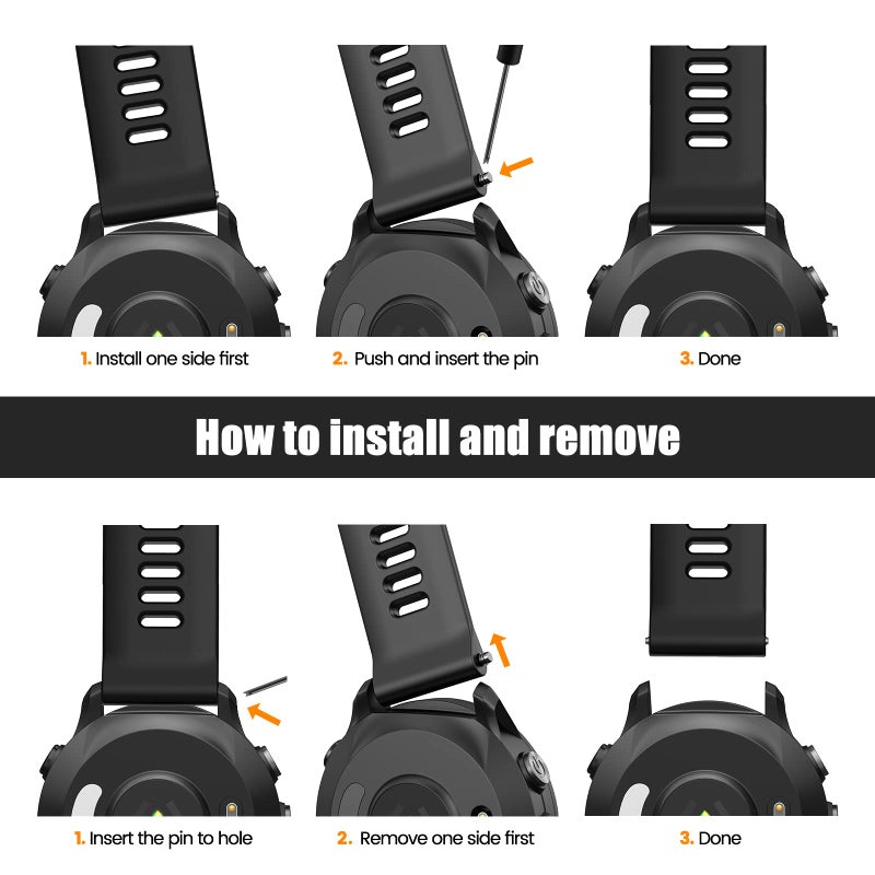 ANCOOL for Garmin Instinct Watch Bands/Forerunner 955 Watch Band,22mm Soft Silicone Straps for Forerunner 945/Instinct 2/Forerunner 935/Forerunner 965 (Olive Green) - Image 3