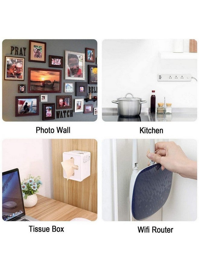 Dhvsam Power Strip Holder Fixator, No Hole Plug-in Wall Socket Sticker Fixer, Loading 10 Kg Maximum, for Desk, Wall, WiFi Router, Remote Control, Paper Towel Box (White 2 Pcs) - Image 3