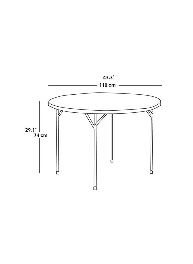 Mintra - C110 Round Plastic Folding Table With Metal Frame - Image 1