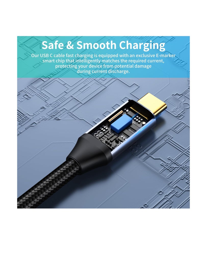Generic - USB C to USB C Data Cable 6.6ft, Type C to Type C Display Cable, USB C 3.1 Gen 2 Cable Support 4k 10Gbps 100W PD Fast Charging, High Speed ​​USB C, Compatible with Laptop, Apple, SSD - Image 1