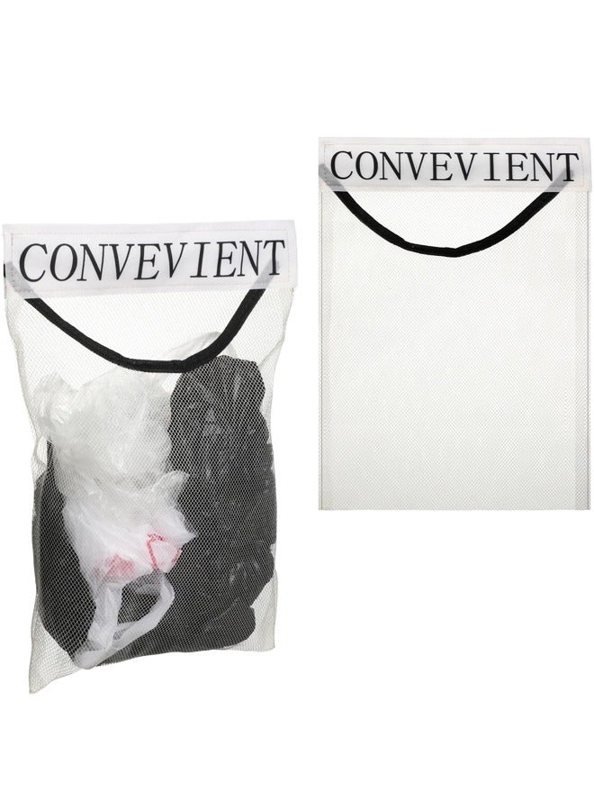 2 Pcs Sticky Wall Mount Mesh Plastic Bag Holder Net Bag Dispenser for Plastic Bags Grocery Bags Storage for Home and Kitchen - Image 1