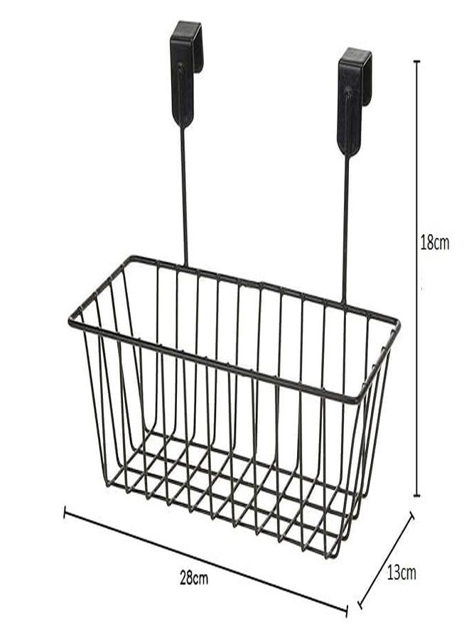 Homify Versatile Metal Cabinet Rack – Hanging Basket Organizer for Door, Shelf, or Kitchen Storage (Black, Shelves) - Image 4