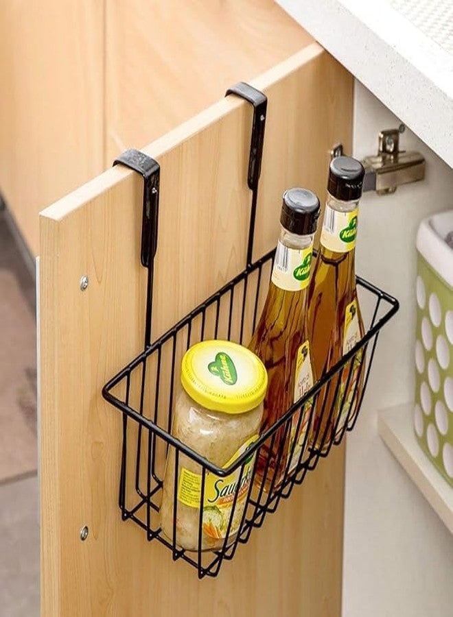 Homify Versatile Metal Cabinet Rack – Hanging Basket Organizer for Door, Shelf, or Kitchen Storage (Black, Shelves) - Image 1