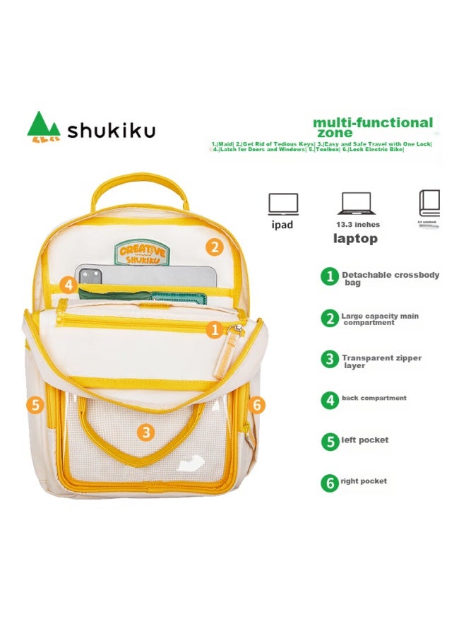 Shukiku Small Biscuit Parent-child Backpack, New Style Snack Pain Bag, Lightweight Travel Backpack, Anime-style Rice Bag, Green Grape - Image 2