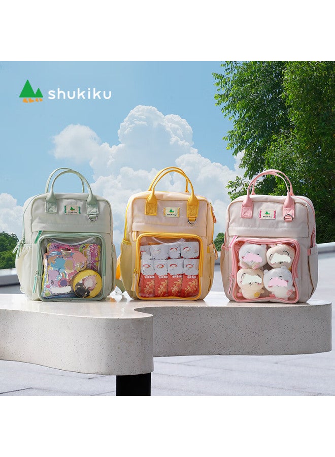 Shukiku Small Biscuit Parent-child Backpack, New Style Snack Pain Bag, Lightweight Travel Backpack, Anime-style Rice Bag, Green Grape - Image 5