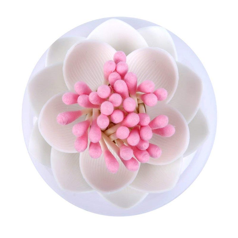 Bloss Lotus Cotton Swab Holder Q-tip Holders Cottons Bud Holder Stylish Birthday Gift Cotton Swab Box Beauty Toothpicks Holder Toothpick Case - White - Image 3