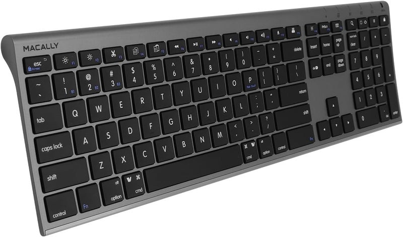 MACALLY Wireless Bluetooth Keyboard for Mac - Compatible Apple Keyboard or MacBook Pro/Air, iMac - Multi-Device, Up to 3 Devices with 110 Keys, 20 Shortcuts, Numeric Keypad, and Rechargeable - Image 1
