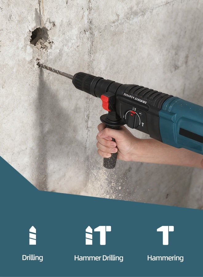 ألونغد مطرقة دوارة كهربائية 800 واط 220 فولت، مثقاب احترافي لثقب الخرسانة والمعادن والخشب، أداة مطرقة شديدة التحمل لأعمال البناء - Image 3