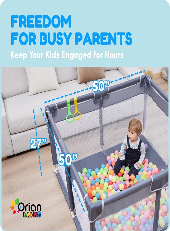Orian Baby Playpen 50x50 Large Play Yard for Babies and Toddlers, Indoor Outdoor Playpen, Sturdy Baby Play Pen with Mesh Sides, Safe Baby Fence Play Area, Assembly Required/Not Portable, w Storage Bag - Image 5
