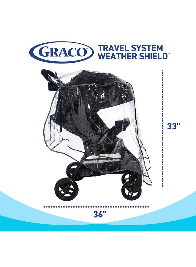GRACO Graco Travel System Weather Shield, Baby Rain Cover, Universal Size to fit Most Travel Systems, Waterproof, Windproof, Ventilation, Protection, Shade, Umbrella, Pram, Vinyl, Plasctic, Clear - Image 2