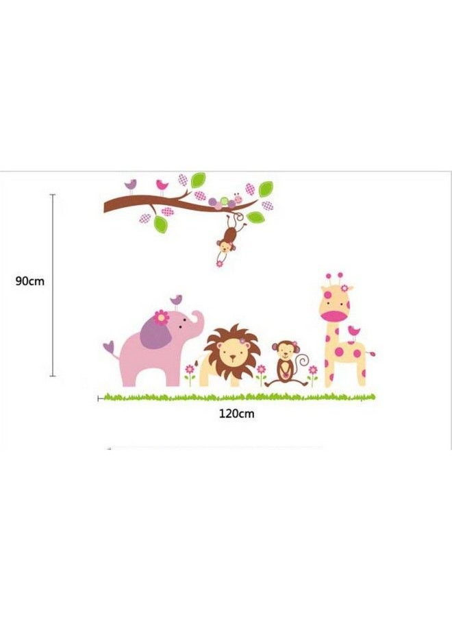 Decals Design - Stickerskart Wall Stickers Baby Cartoon Animal Kingdom Kids Room (Multicolor) - Image 1
