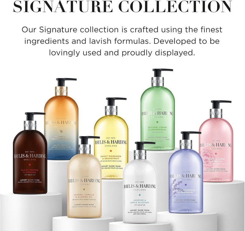Baylis & Harding Signature Wild Lavender & Geranium Hand Wash 500ml (Pack of 3) - Vegan Friendly - Image 5