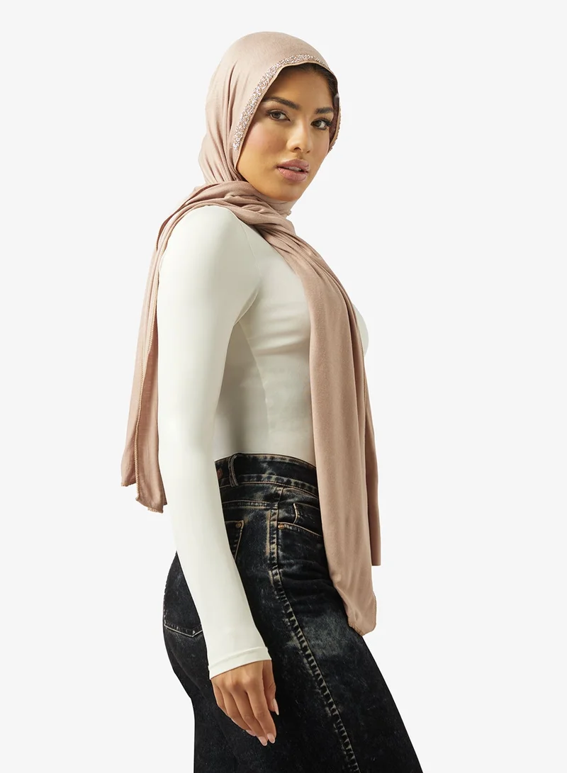 Khizana Embellished Detail Modest Hijab Headscarf