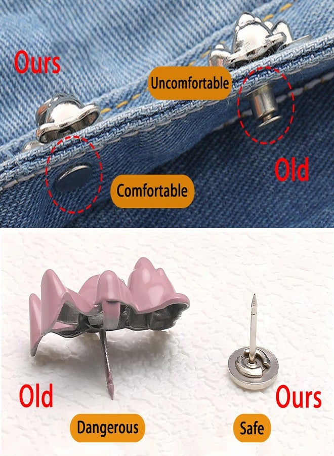 SCORYULE Cute Bear Button Pins for Jeans, No Sew and No Tools Instant Pant Waist Tightener, Adjustable for Loose Jeans 4 Sets Jeans Button Replacement Pant Clips for Waist Buckle - Image 3