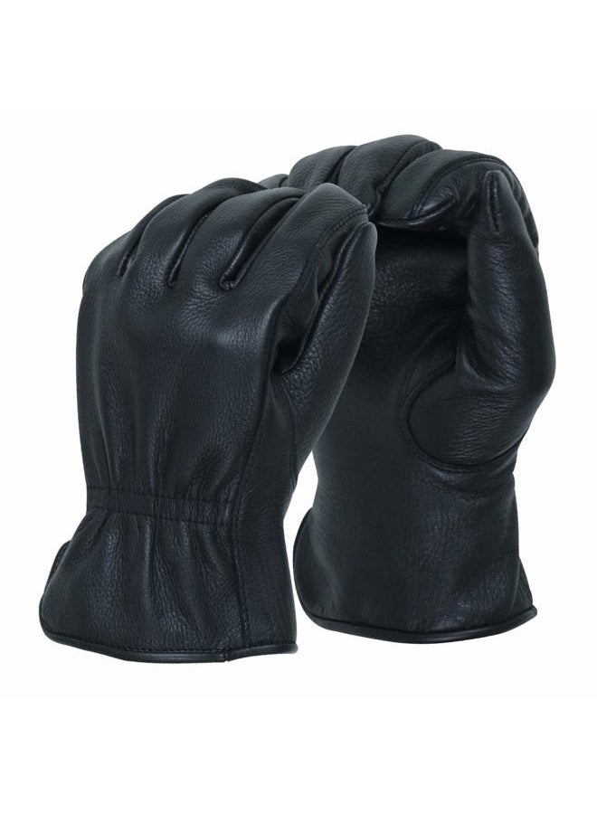 AMERICAN FUR MEN`S FULL GRAIN BLACK DEERSKIN LEATHER GLOVES LINED 40 GRAM (American Fur), Black, S - Image 2