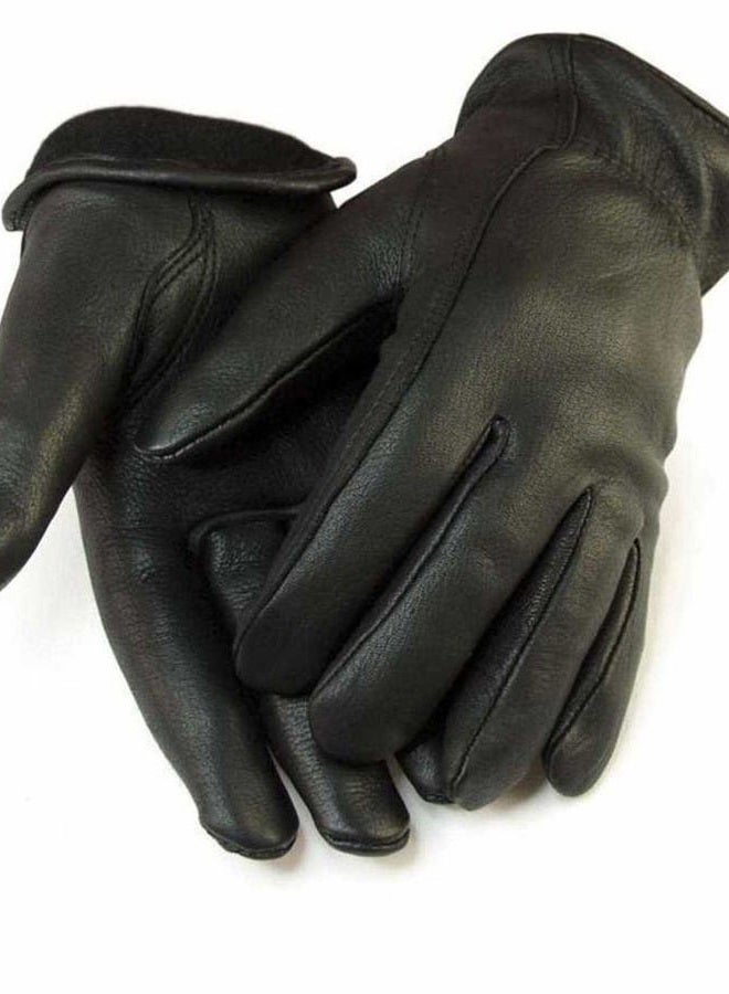 AMERICAN FUR MEN`S FULL GRAIN BLACK DEERSKIN LEATHER GLOVES LINED 40 GRAM (American Fur), Black, S - Image 4