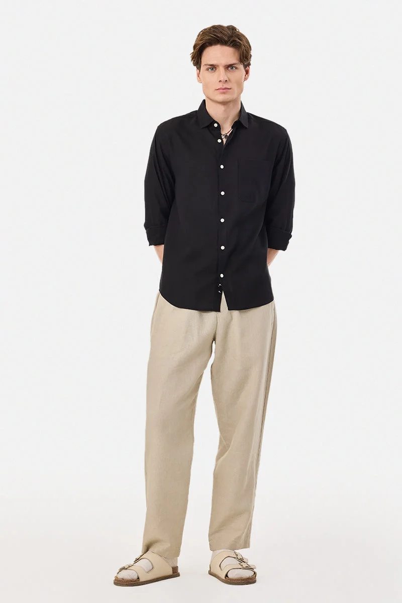 SNITCH Linen Blend Regular Fit Shirt