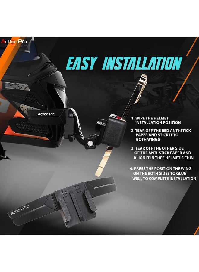 Action Pro - Pro 3M Helmet Chin Mount Strap Compatible With Gopro-13/12/11/10/9/8/7/6/5/4/Insta 360/Sjcam/Dji Osmo And All Action Cameras And Smartphones - Image 1