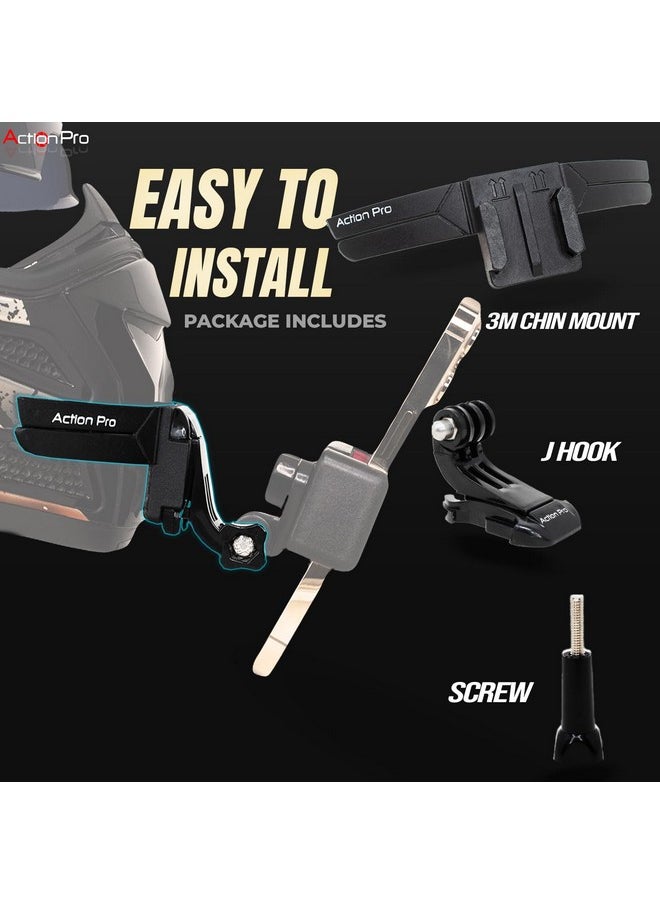 Action Pro - Pro 3M Helmet Chin Mount Strap Compatible With Gopro-13/12/11/10/9/8/7/6/5/4/Insta 360/Sjcam/Dji Osmo And All Action Cameras And Smartphones - Image 1