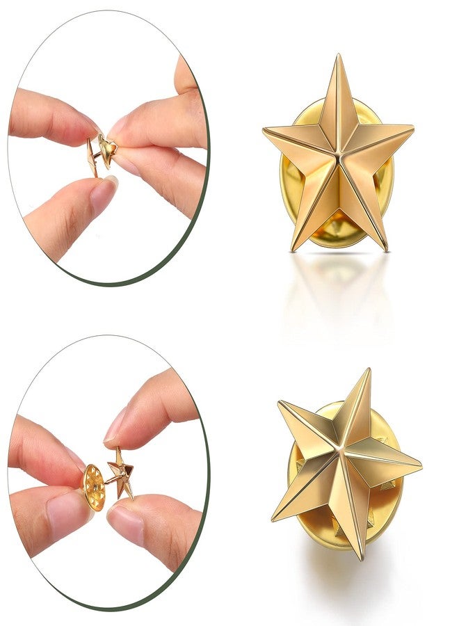 Mtlee 40 Pieces Star Badge Lapel Pin for 4th of July Memorial Independence Day Celebration Veterans Day Party Labor Theme Party Costume Decorations(Gold) - Image 4