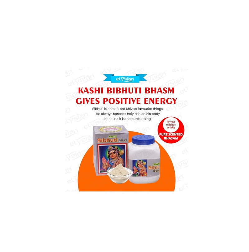 Elysian Kashi Vibhuti Bhasm Powder 250Gram/Mahadav Bhasm Powder Bhasm Vibhoti 100% Scented Pure Bhasm/Bibhuti/Vibhuti/Vibhooti/Bhasma/Bhasm/Holy Ash - 5 Pcs - Image 4