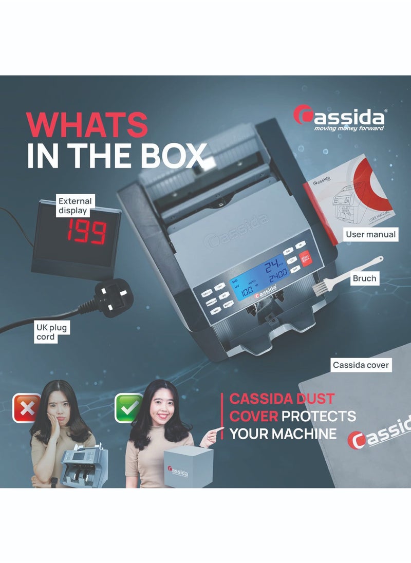 Cassida - Set Cassida 5520 UVMG For Any Currency. Cash Counting Machine Detector Bill Counter With Cassida Cover - Image 1