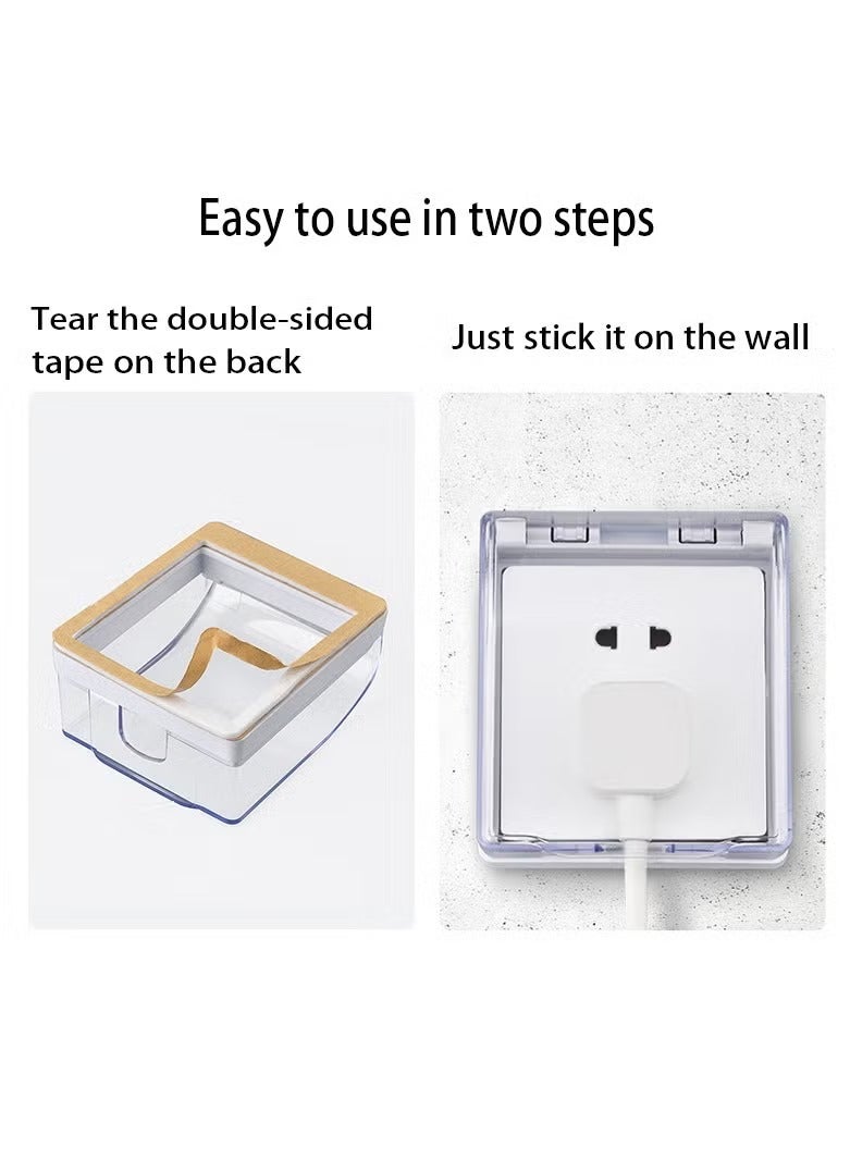 Bebiland 2 Pack Baby Safety Outlet Cover Box, Outlet Covers Baby Proofing, Plug Covers for Electrical Outlets, Baby Proof Outlet Covers For Bath Toilet Wall  - Image 4
