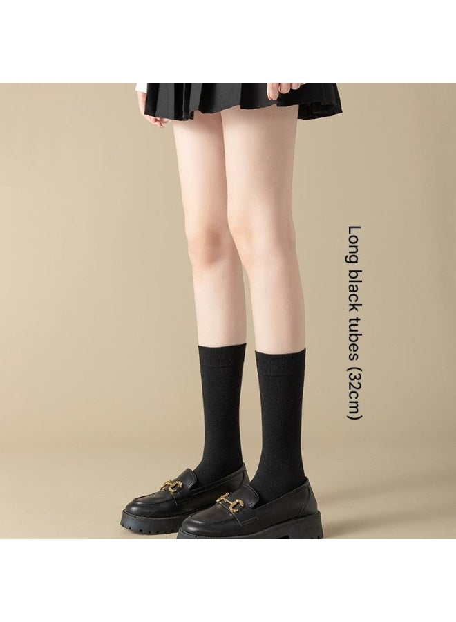 、جوارب ضغط قطنية نسائية متوسطة الطول تصل إلى الركبة، مصممة لتنحيف الجسم، عالية المرونة، ناعمة، لطيفة على البشرة، متعددة الاستخدامات (3 أزواج) - Image 3