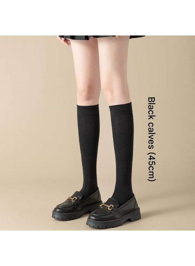 、جوارب ضغط قطنية نسائية متوسطة الطول تصل إلى الركبة، مصممة لتنحيف الجسم، عالية المرونة، ناعمة، لطيفة على البشرة، متعددة الاستخدامات (3 أزواج) - Image 2