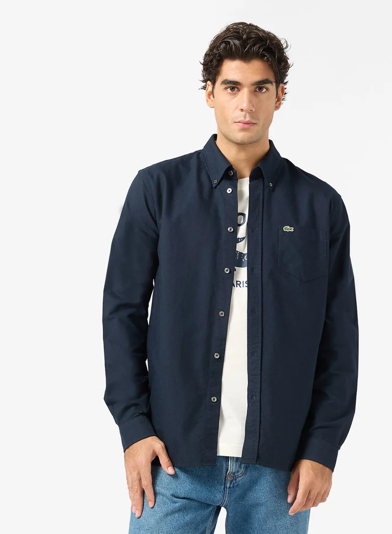 لاكوست قميص أكسفورد بقصة عادية