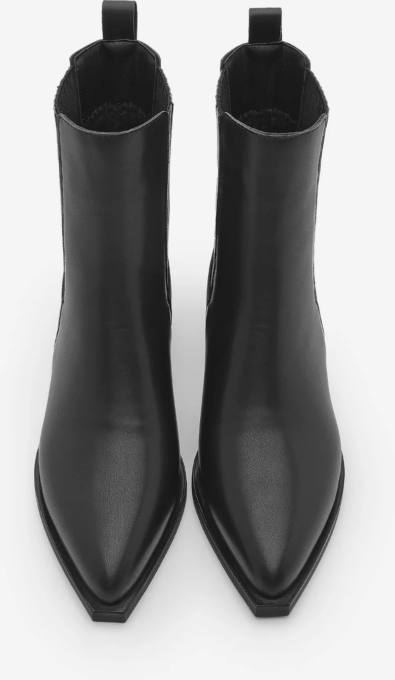 MARJIN Women's Pointed Toe Thick Heel Casual Boots Losya