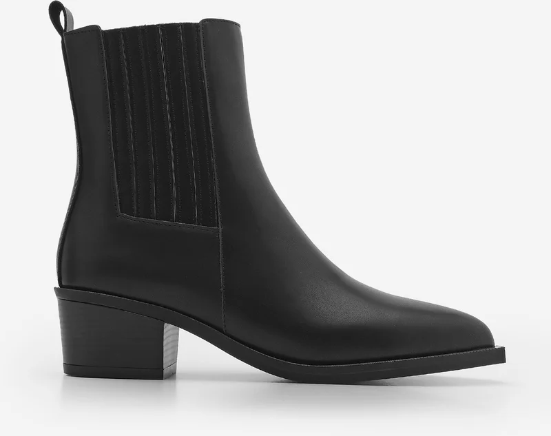 MARJIN Women's Pointed Toe Thick Heel Casual Boots Losya