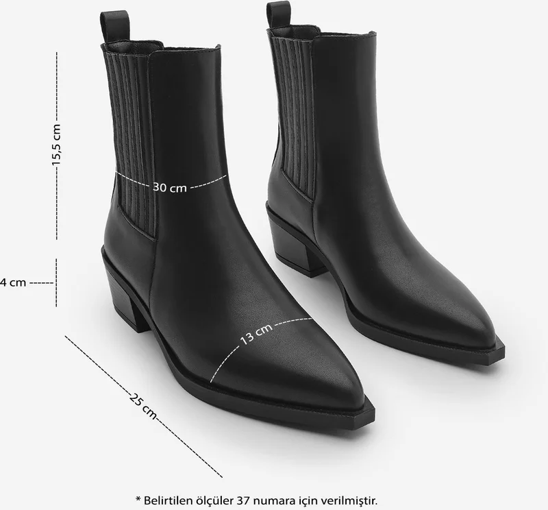 MARJIN Women's Pointed Toe Thick Heel Casual Boots Losya