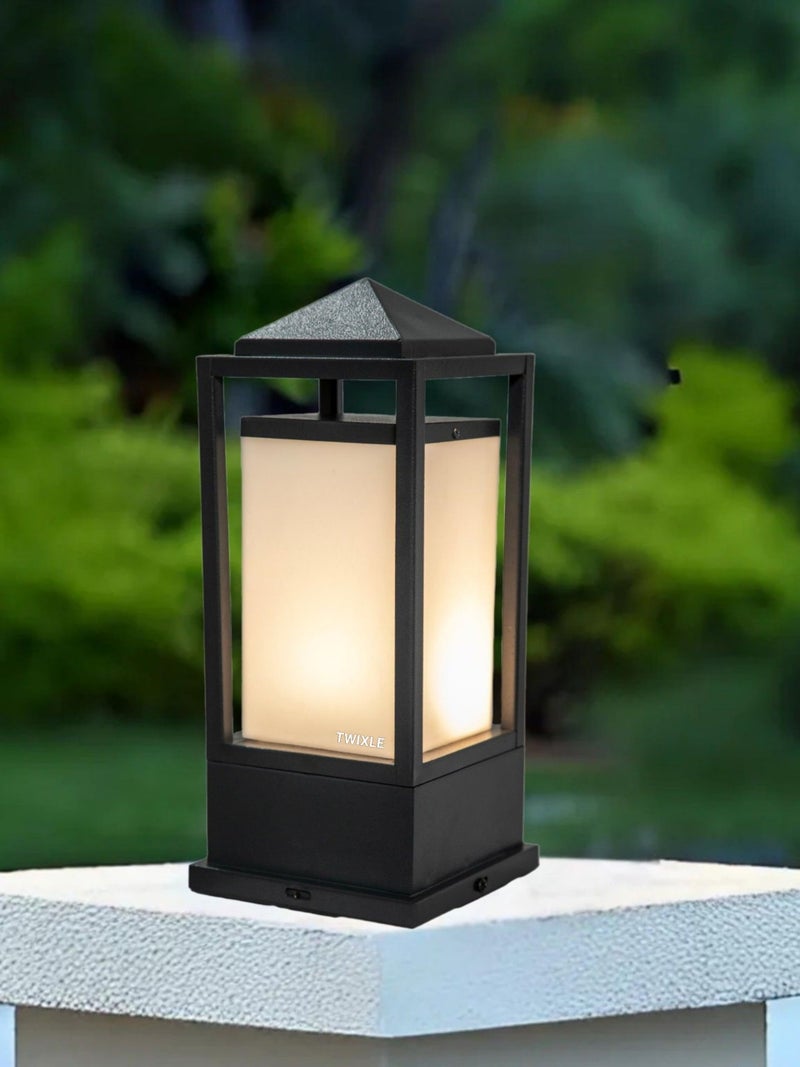 RBSK with Bulb Metal and Glass Gate Light Waterproof Pillar Lamp Outdoor Decor Garden Lighting Pole Mount Exterior Fixture for Home Entrance Patio Compound Boundary (Prince) (Pack of 2) - Image 5