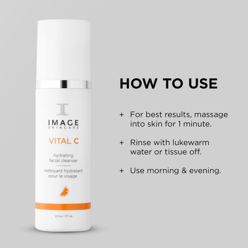 IMAGE SKINCARE صابون الوجه المرطب VITAL C من IMAGE Skincare، غسول وجه لطيف مع فيتامين C و E و A، 6 أونصة سائلة - Image 4